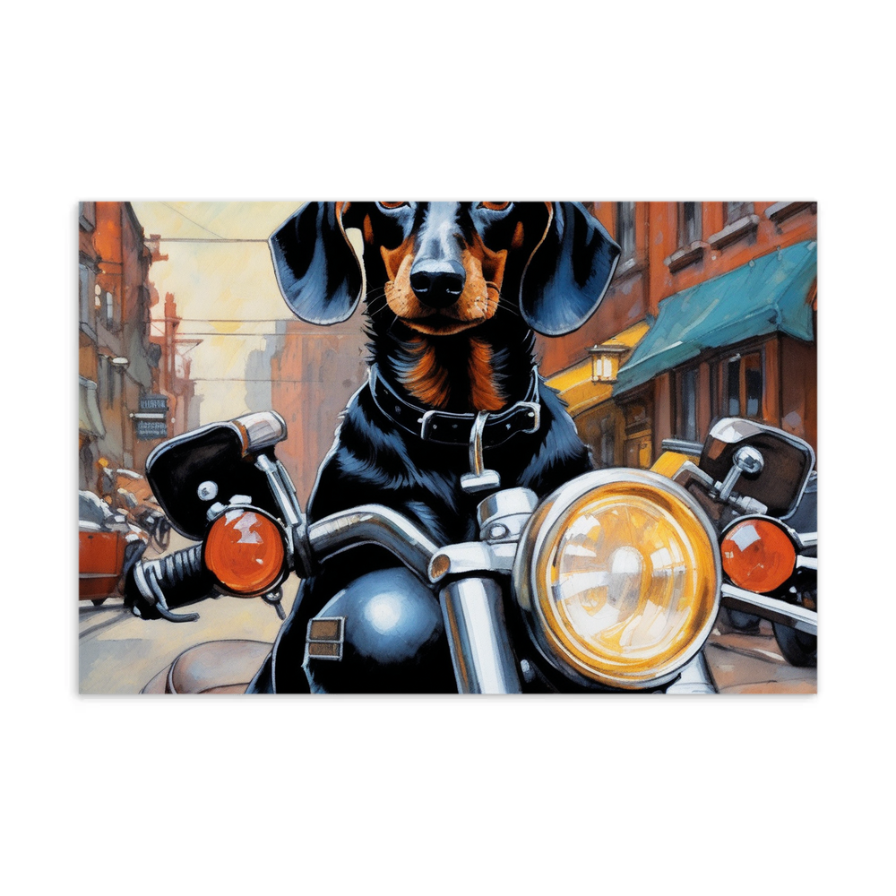 PugMug Custom Black Dachshund Postcard