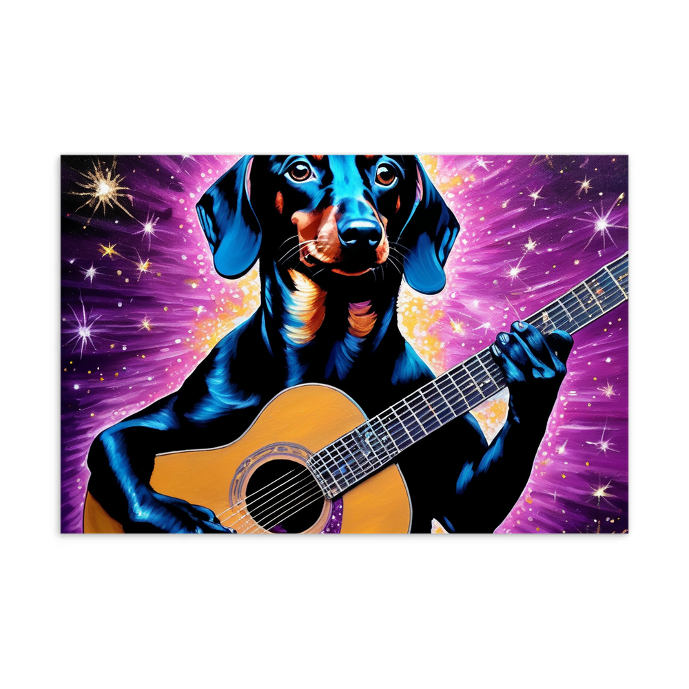 PugMug Custom Black Dachshund Postcard