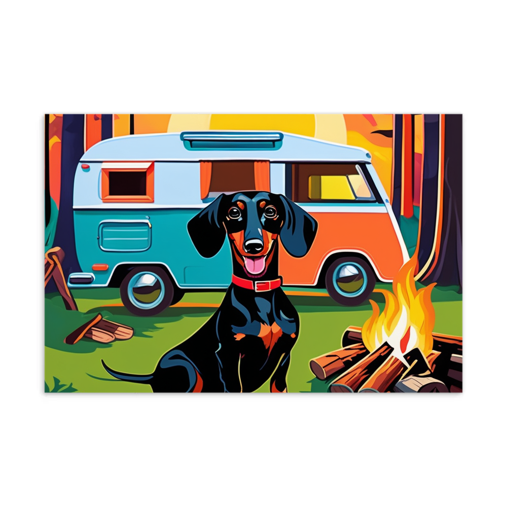 PugMug Custom Black Dachshund Postcard