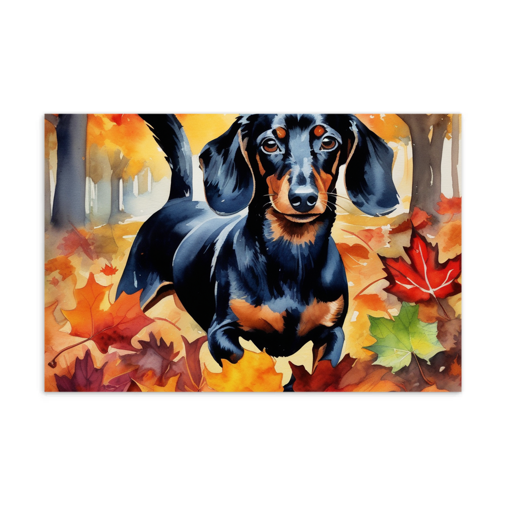 PugMug Custom Black Dachshund Postcard