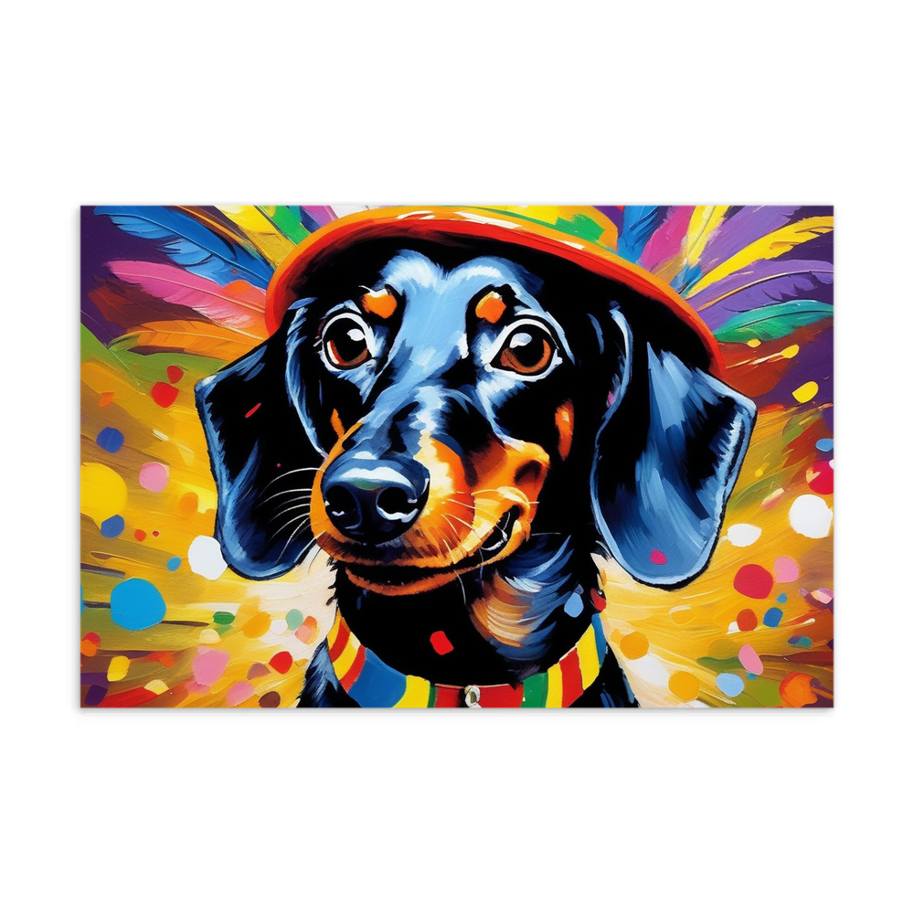 PugMug Custom Black Dachshund Postcard