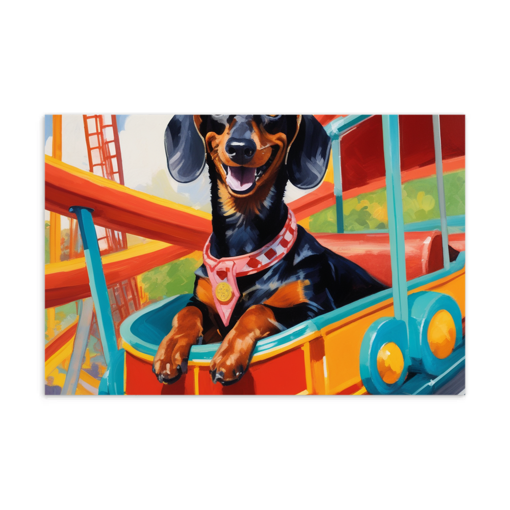 PugMug Custom Black Dachshund Postcard