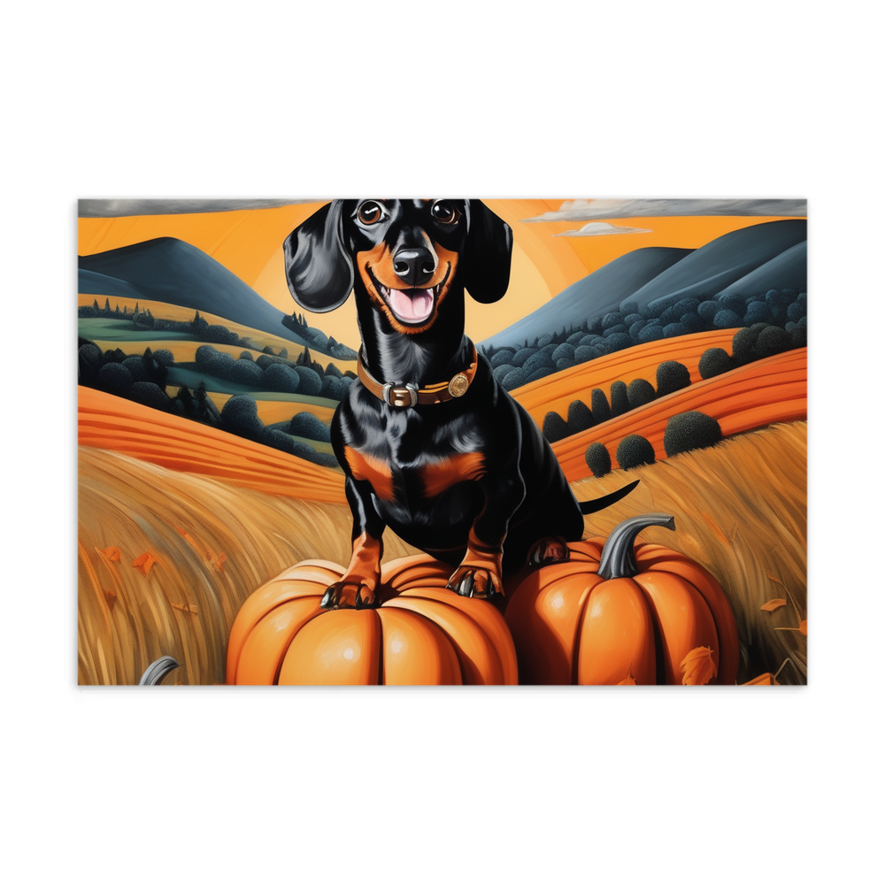 PugMug Custom Black Dachshund Postcard