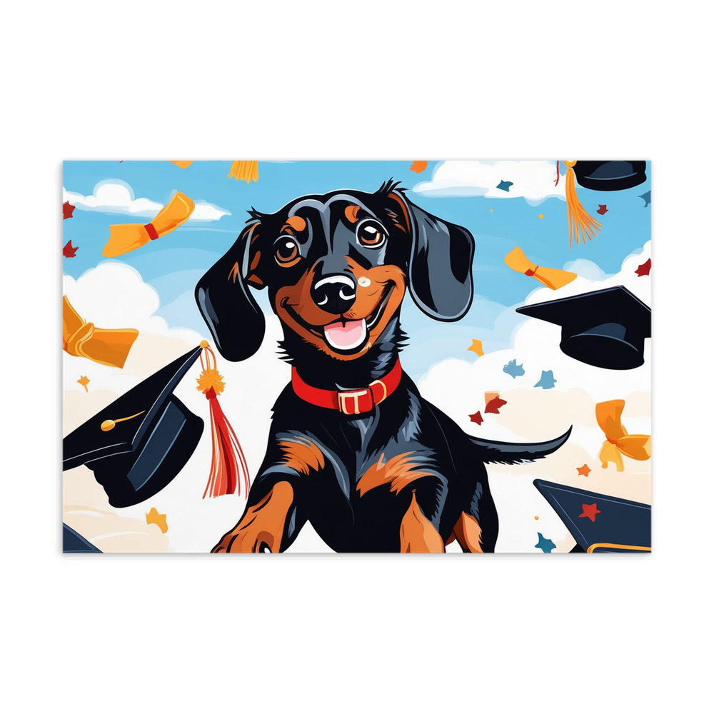 PugMug Custom Black Dachshund Postcard