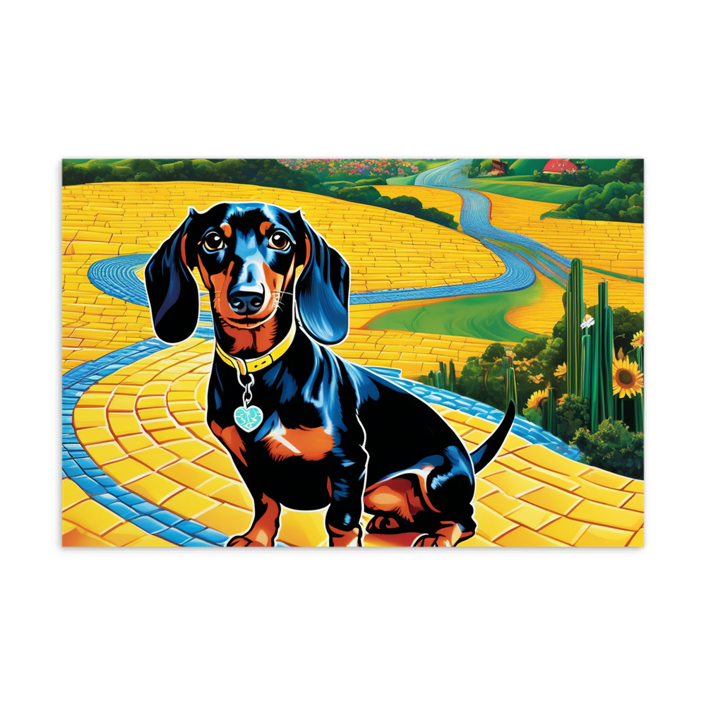 PugMug Custom Black Dachshund Postcard