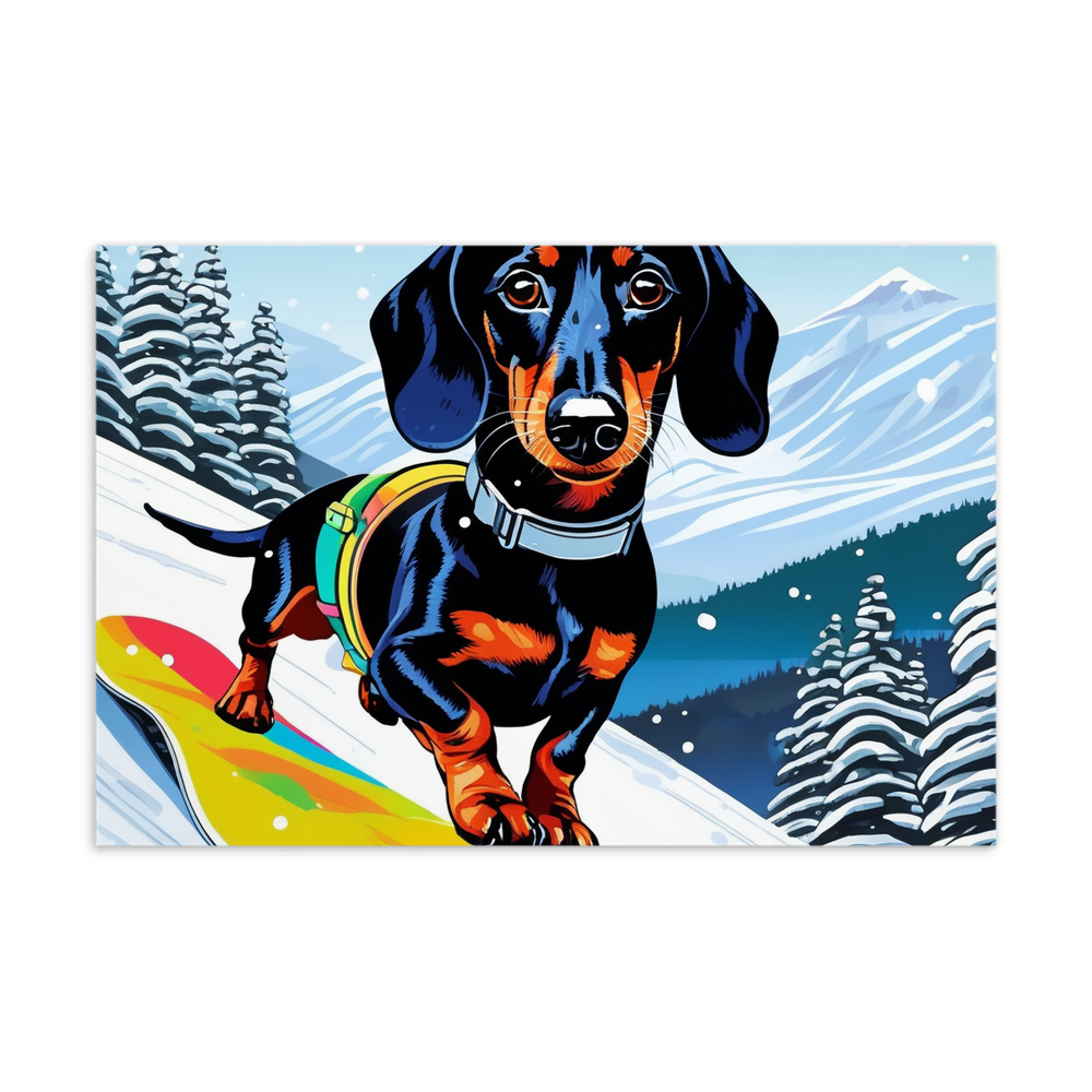 PugMug Custom Black Dachshund Postcard