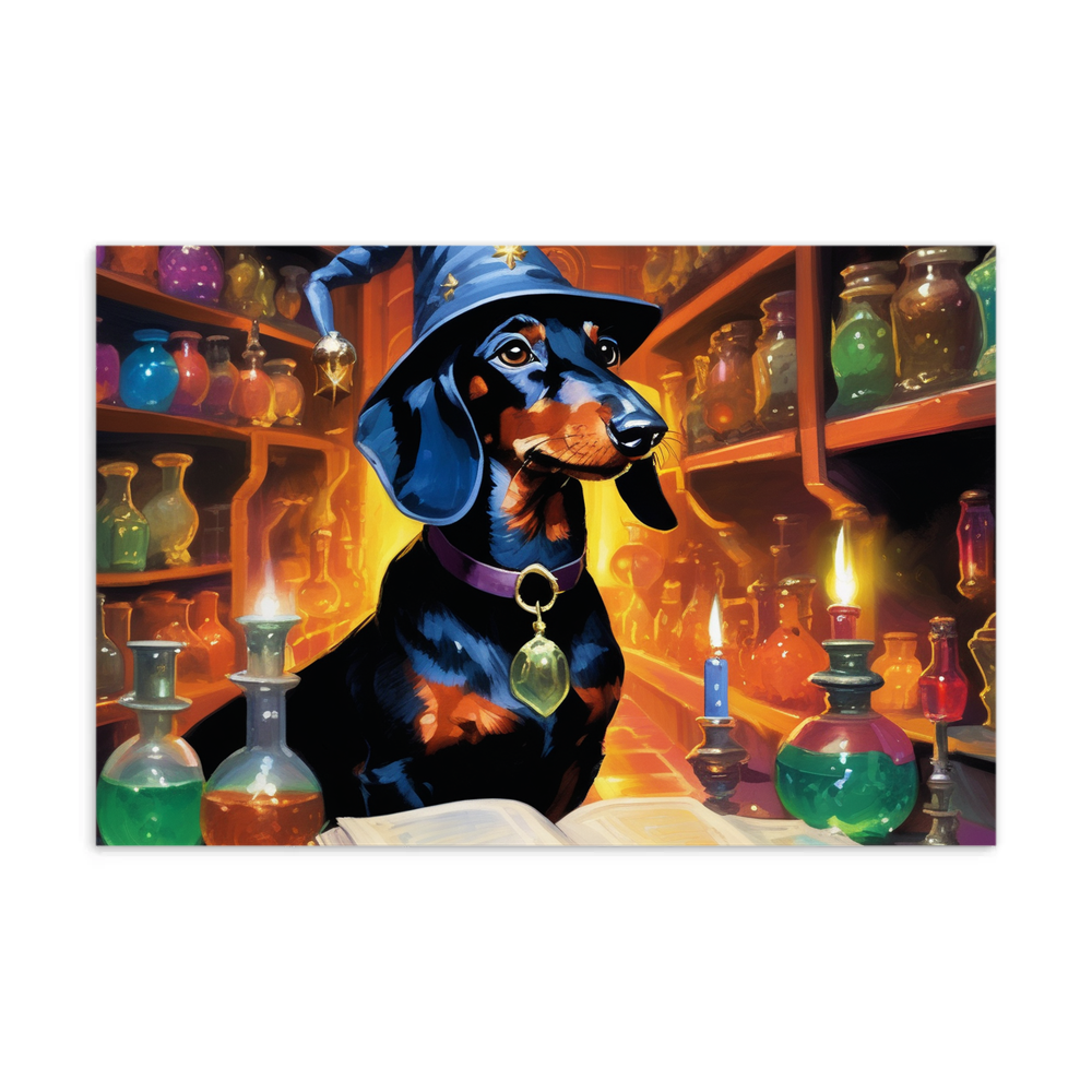 PugMug Custom Black Dachshund Postcard