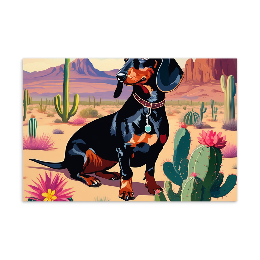 PugMug Custom Black Dachshund Postcard