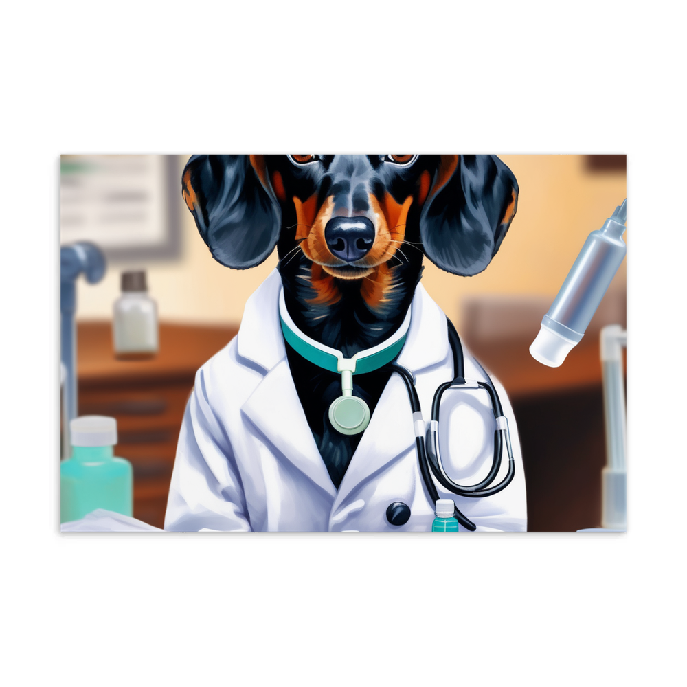 PugMug Custom Black Dachshund Postcard