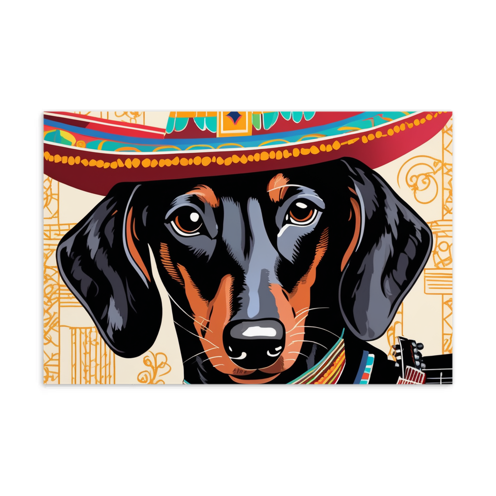 PugMug Custom Black Dachshund Postcard