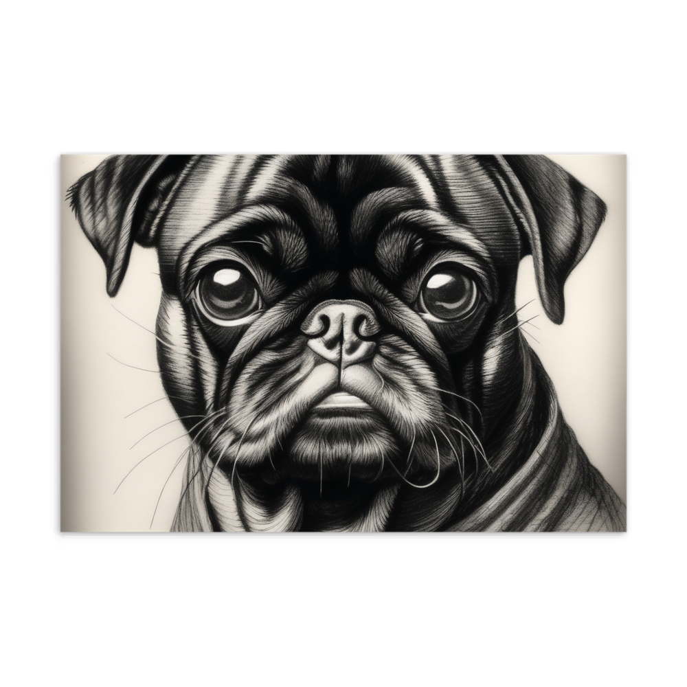 PugMug Custom Black Pug Postcard