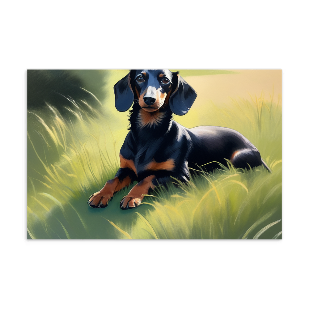 PugMug Custom Black Dachshund Postcard