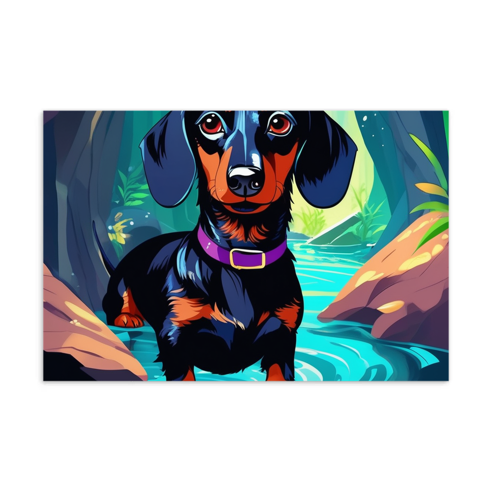 PugMug Custom Black Dachshund Postcard