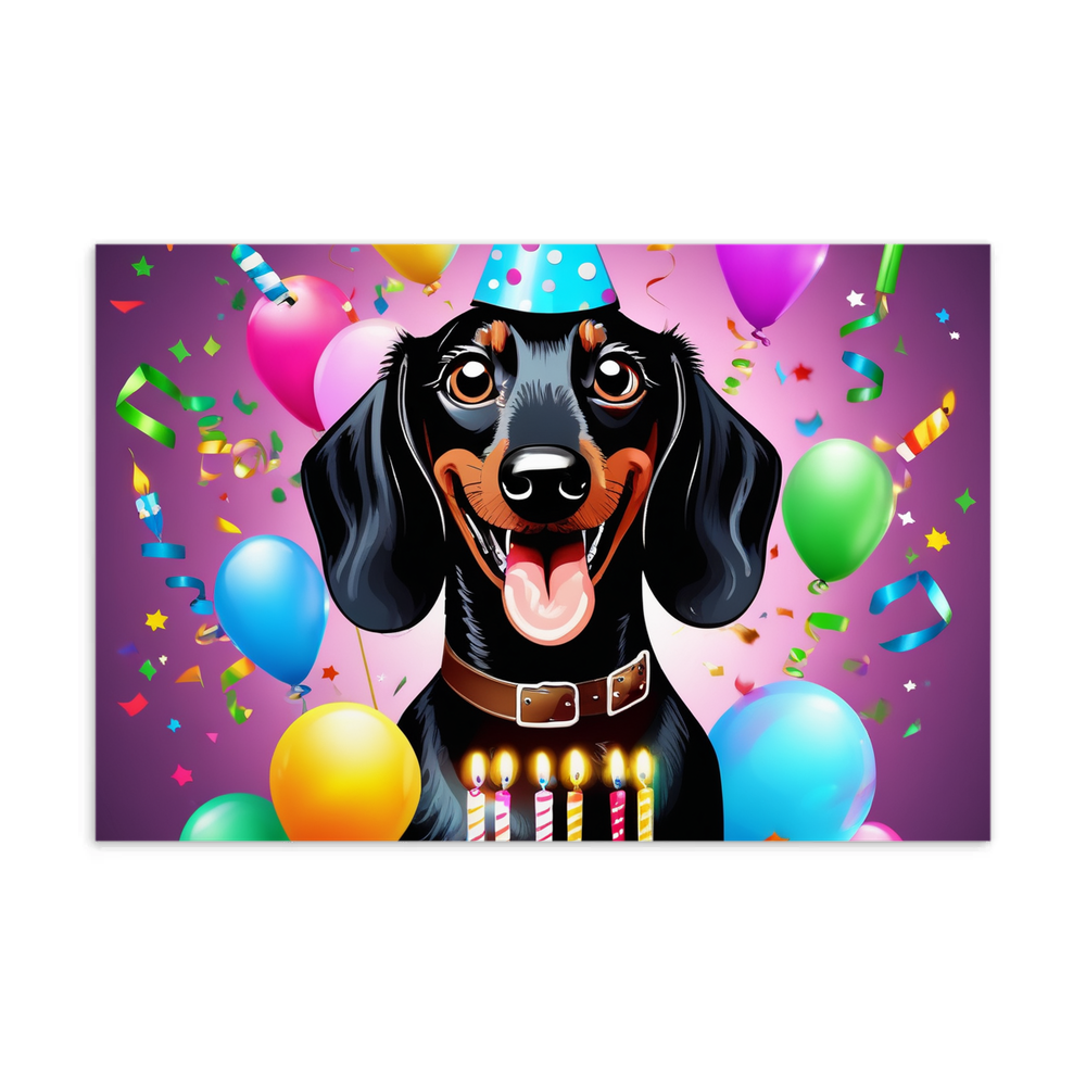 PugMug Custom Black Dachshund Postcard