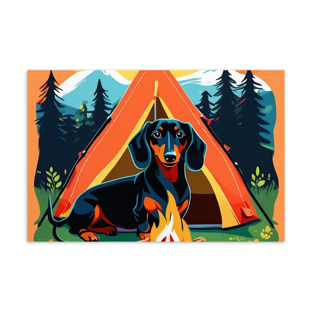 PugMug Custom Black Dachshund Postcard