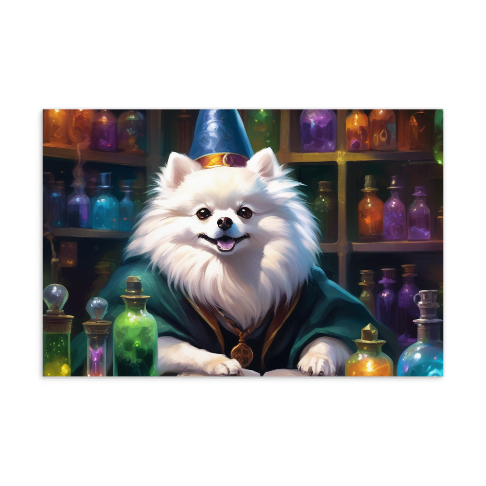 PugMug Custom White Pomeranian Postcard