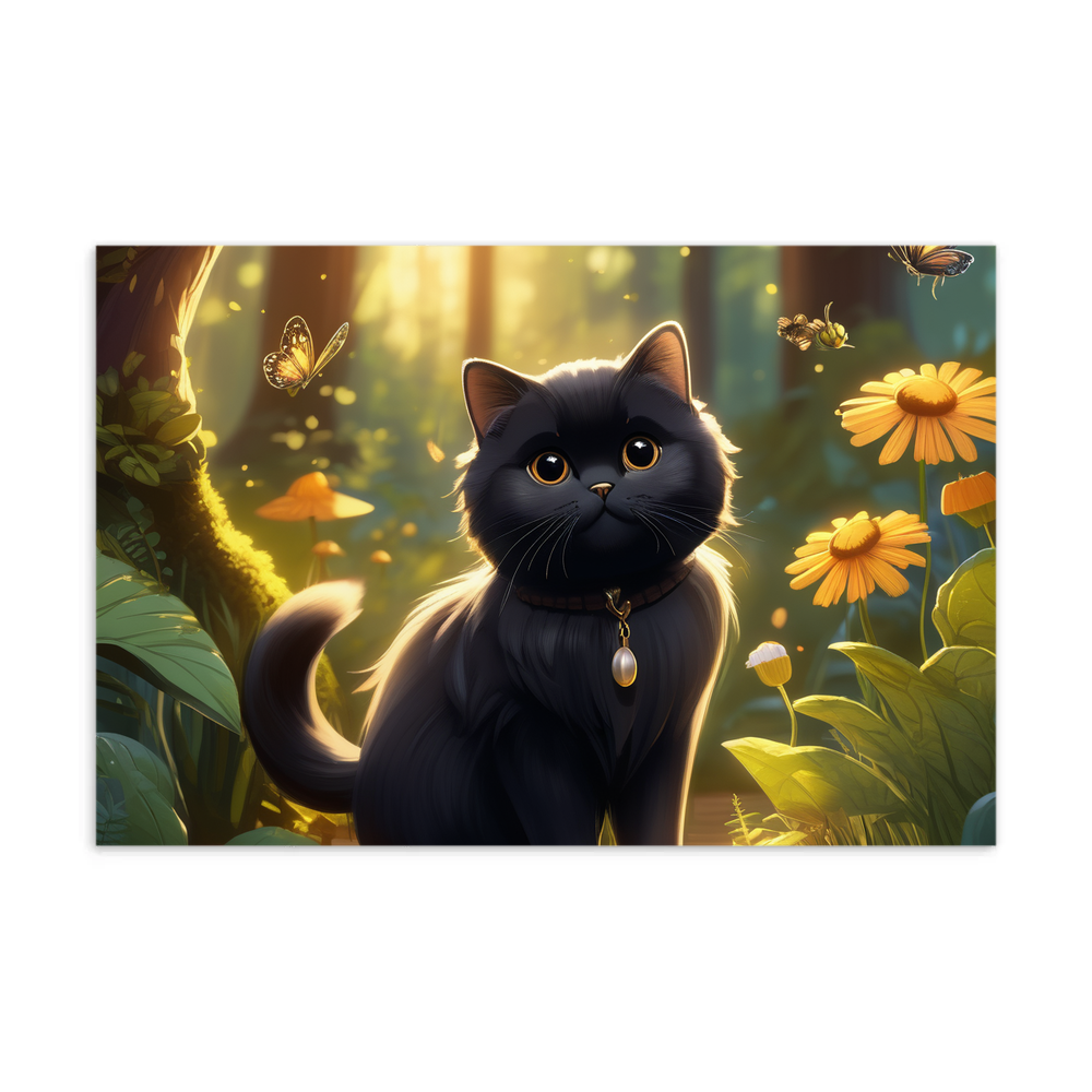 PugMug Custom Black Scottish Fold Cat Postcard