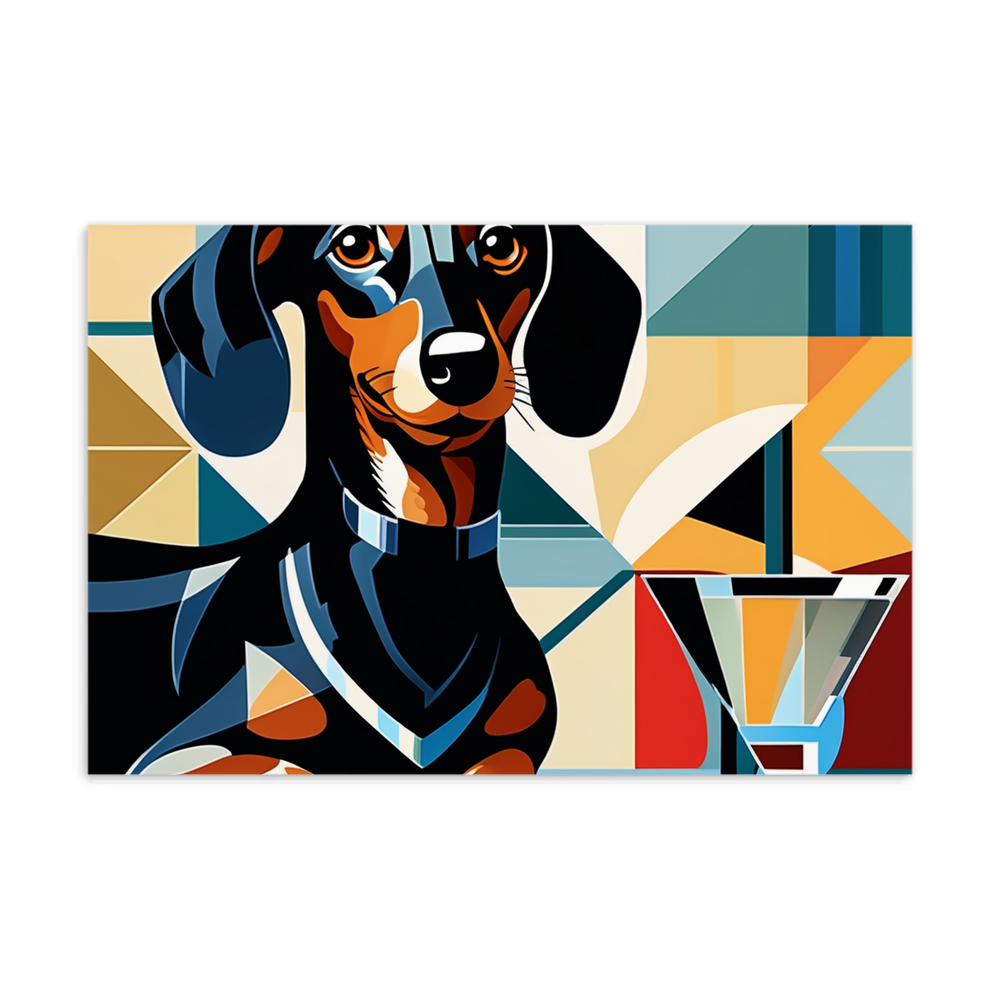 PugMug Custom Black Dachshund Postcard