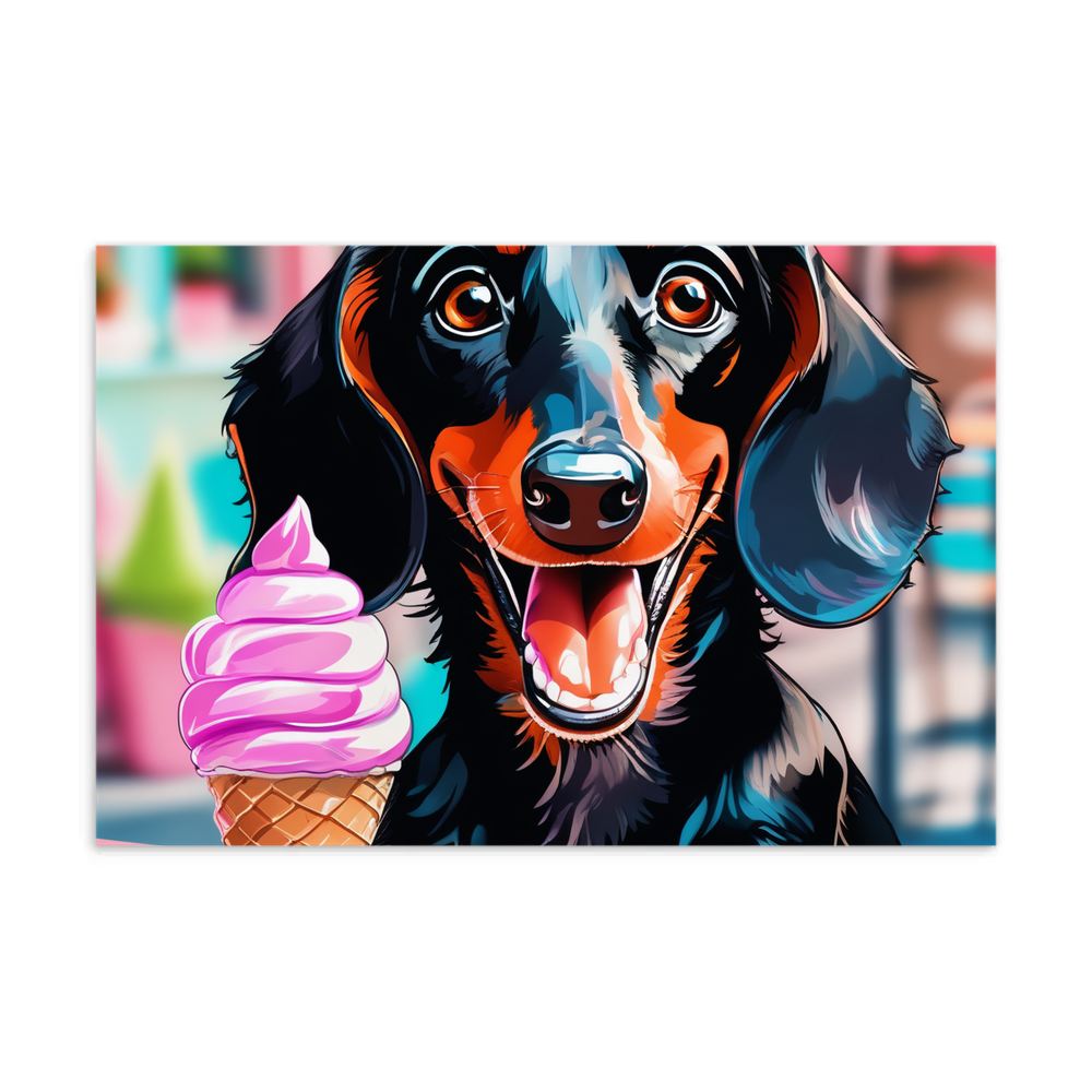 PugMug Custom Black Dachshund Postcard