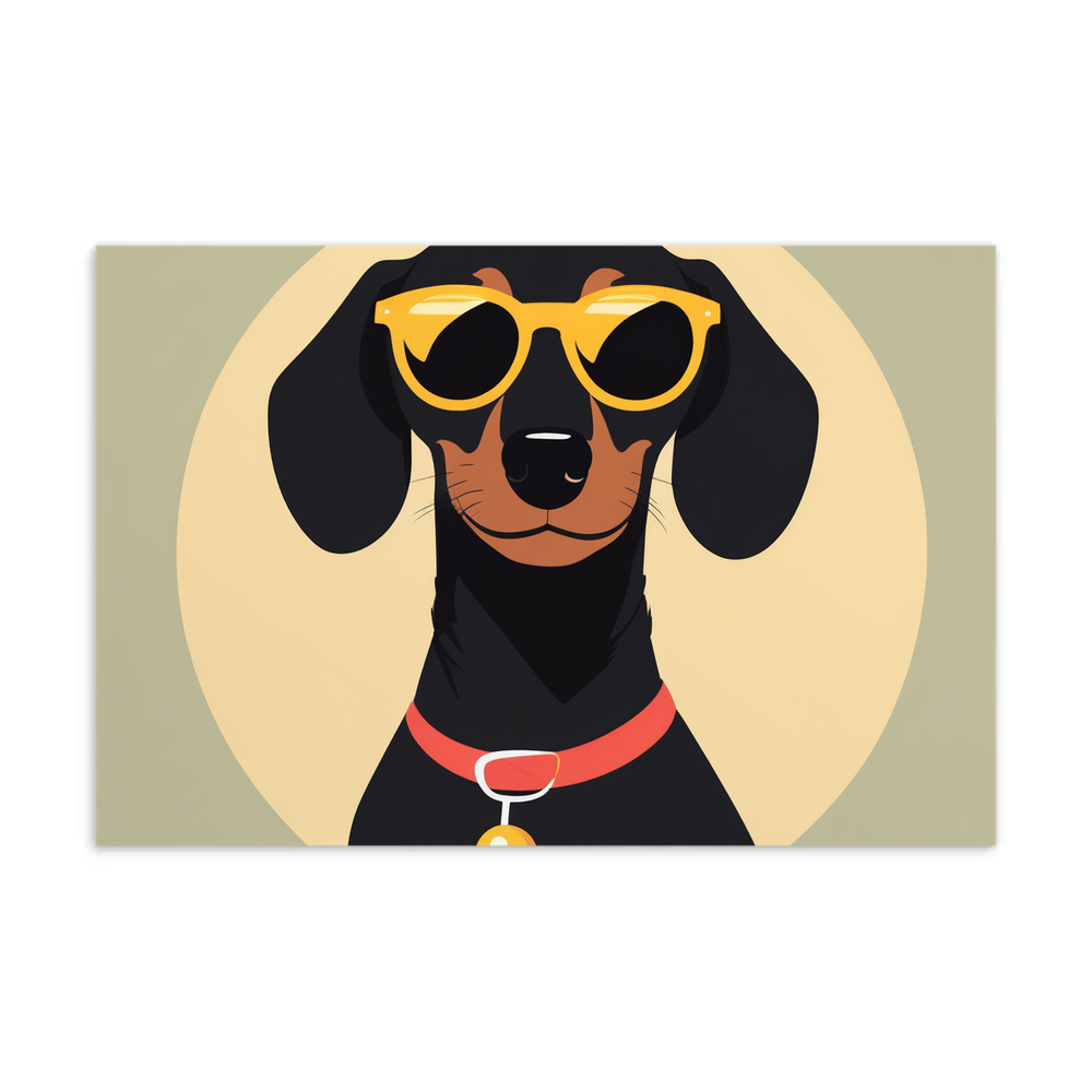 PugMug Custom Black Dachshund Postcard