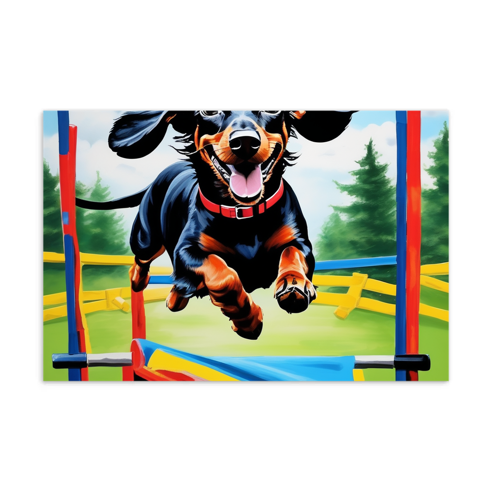 PugMug Custom Black Dachshund Postcard