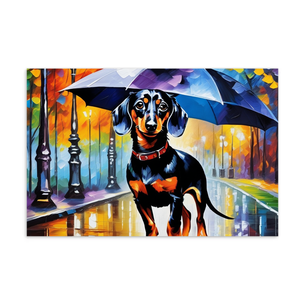 PugMug Custom Black Dachshund Postcard