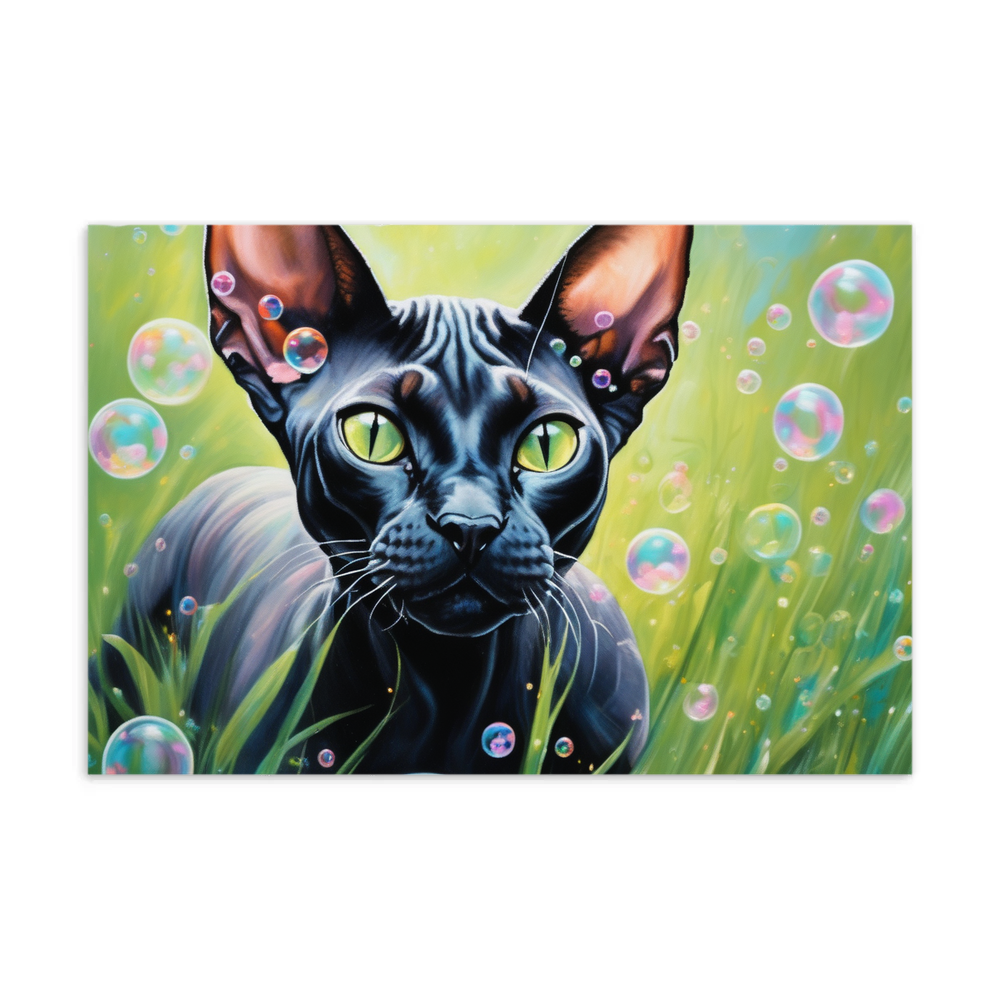 PugMug Custom Black Sphynx Cat Postcard