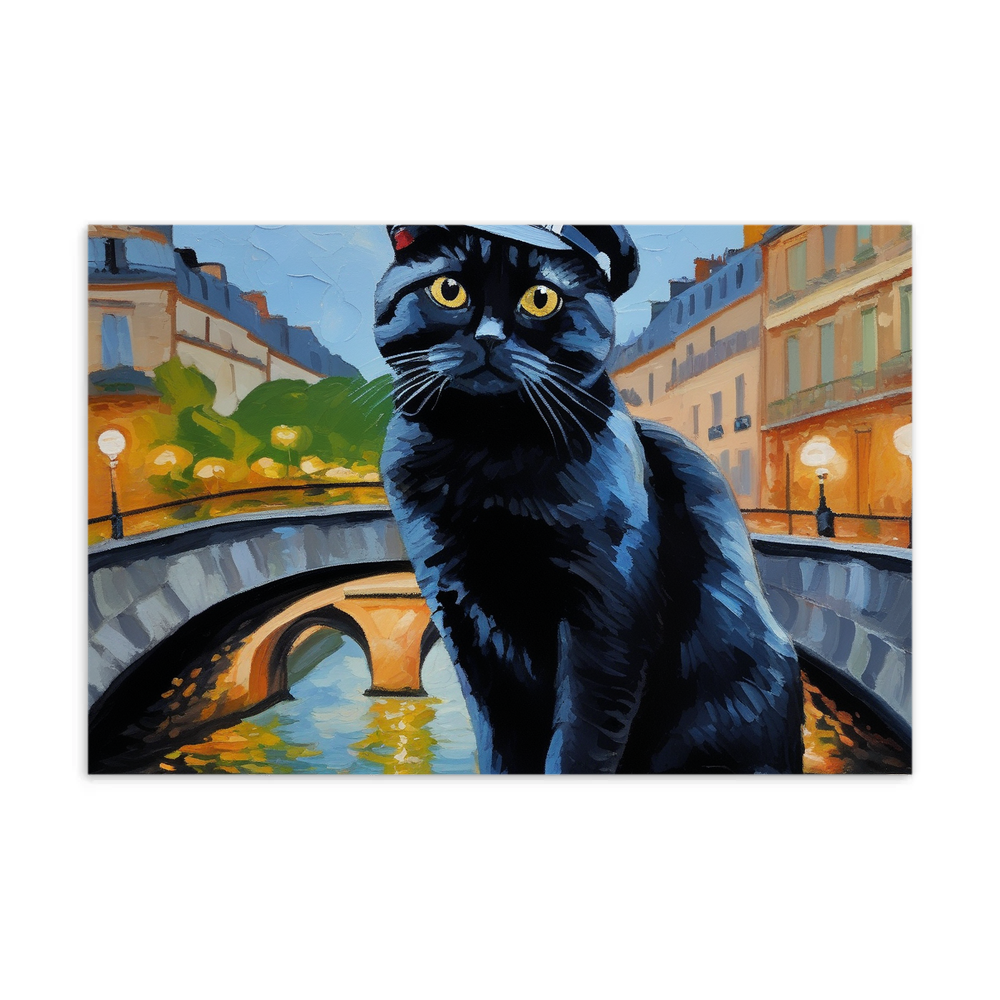 PugMug Custom Black Scottish Fold Cat Postcard