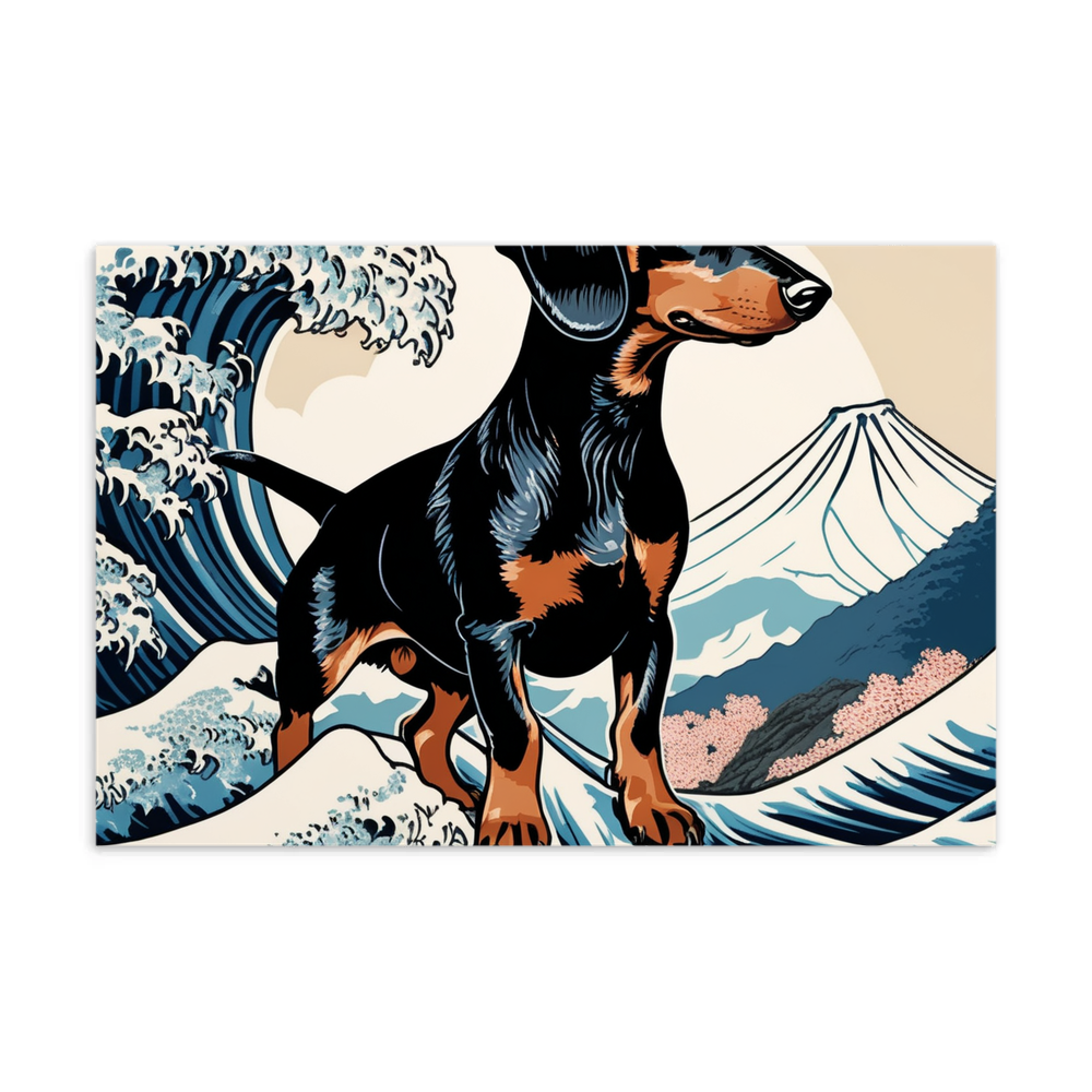 PugMug Custom Black Dachshund Postcard