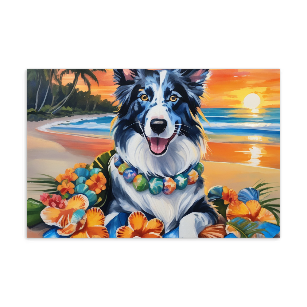 PugMug Custom Blue Merle Border Collie Postcard