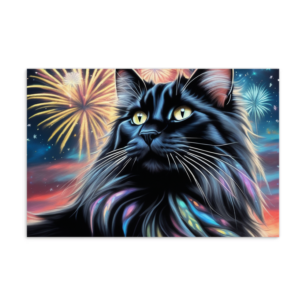 PugMug Custom Black Maine Coon Cat Postcard