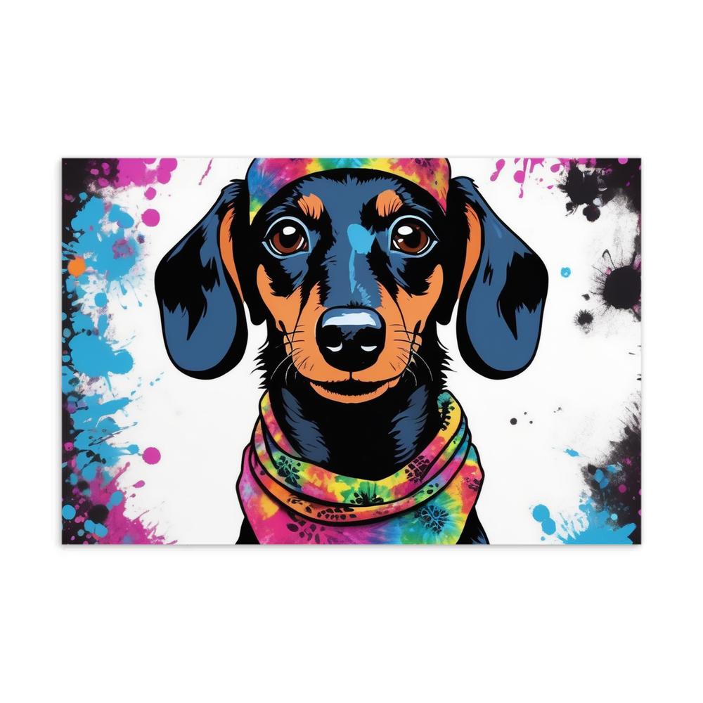 PugMug Custom Black Dachshund Postcard