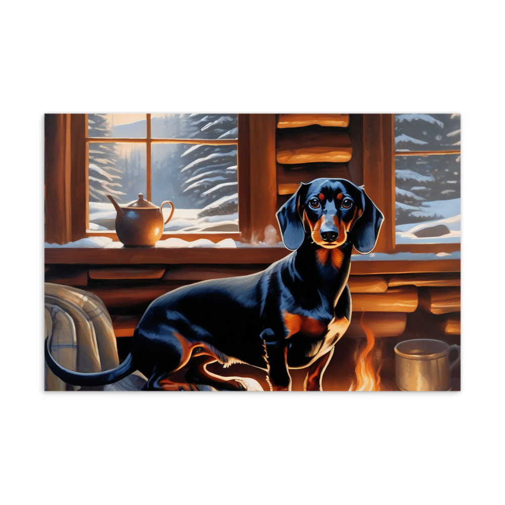 PugMug Custom Black Dachshund Postcard