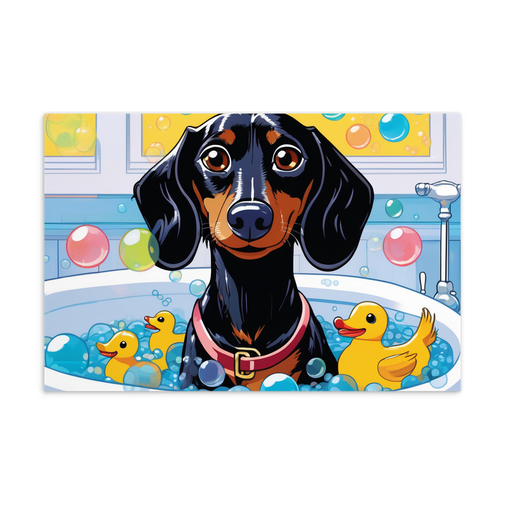PugMug Custom Black Dachshund Postcard