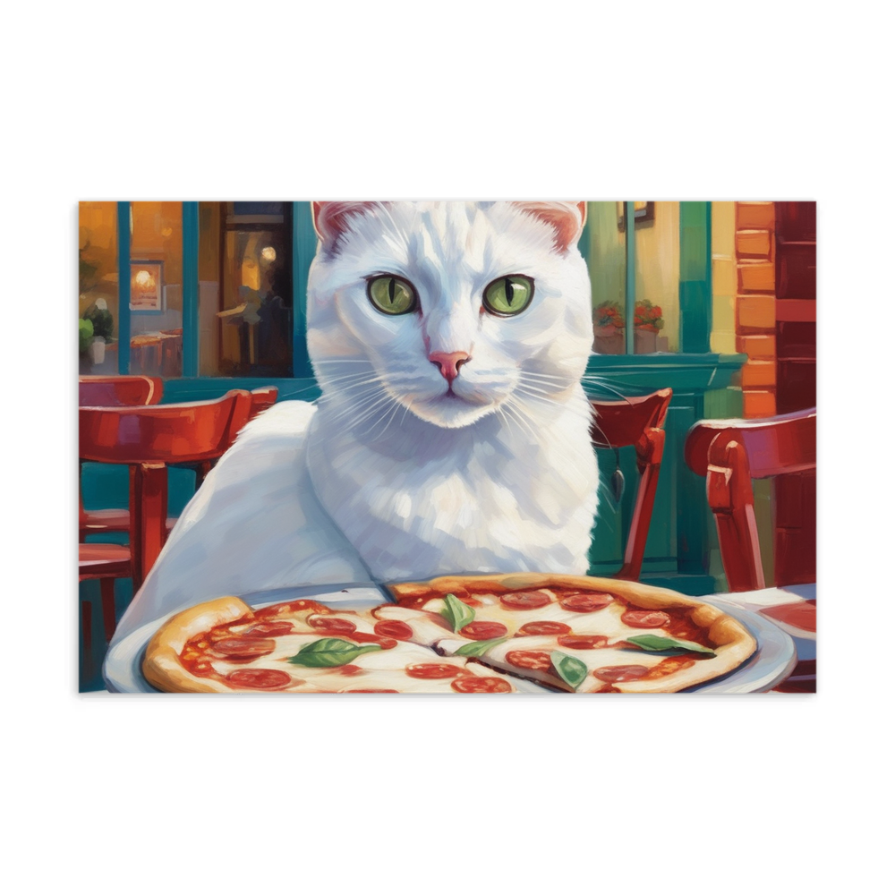 PugMug Custom White Companion Cat Postcard