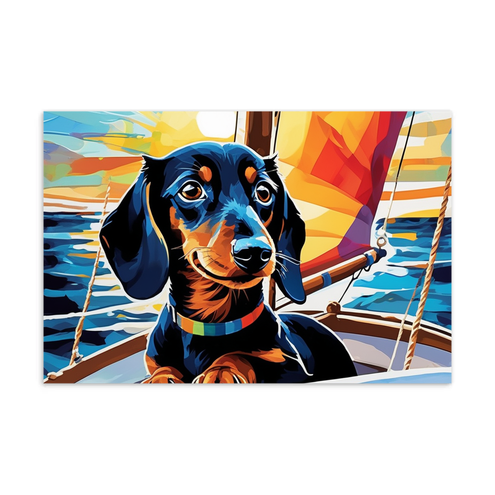 PugMug Custom Black Dachshund Postcard