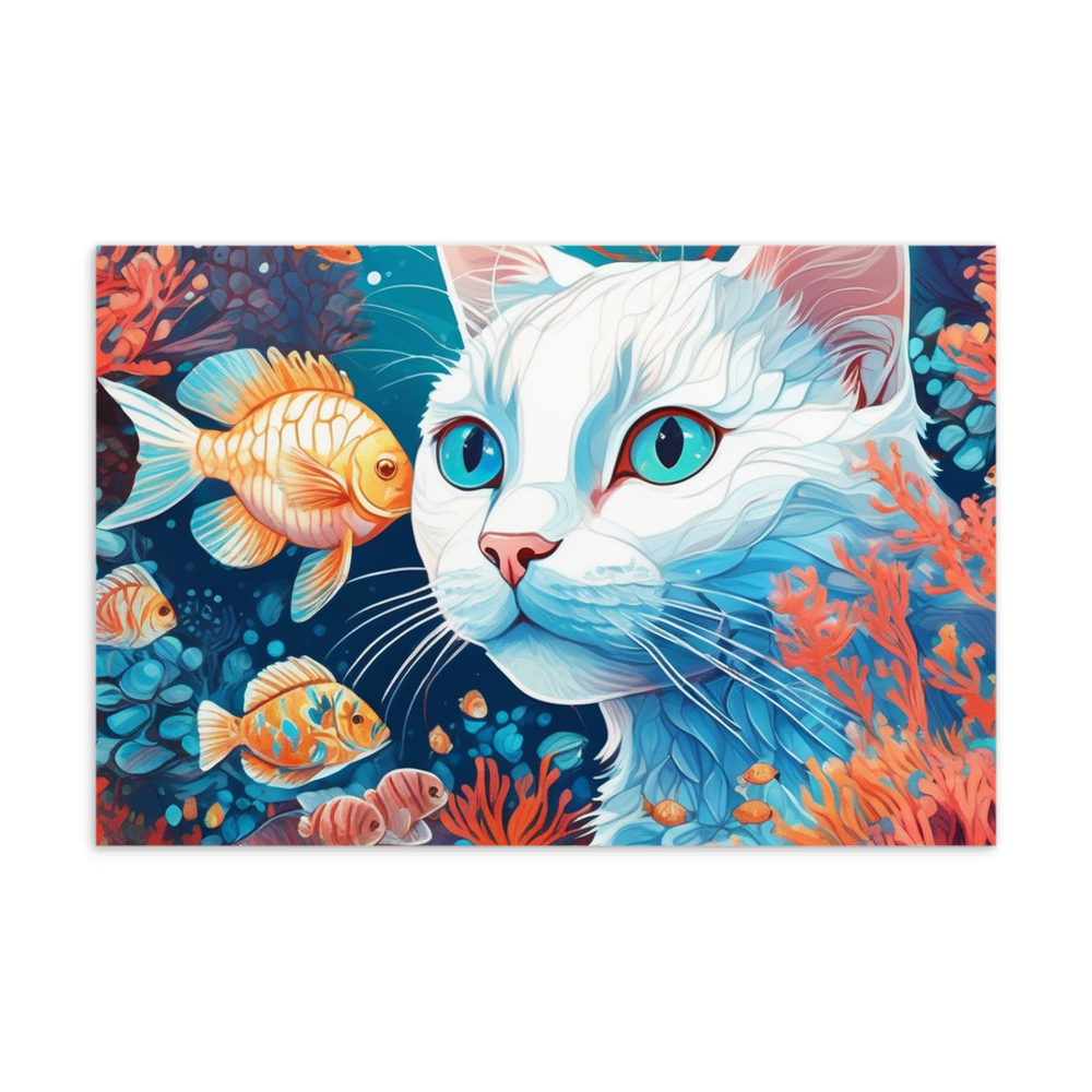 PugMug Custom White Companion Cat Postcard