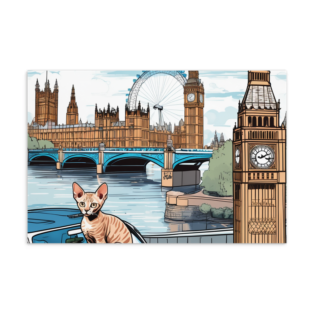 PugMug Custom Tabby Devon Rex Cat Postcard