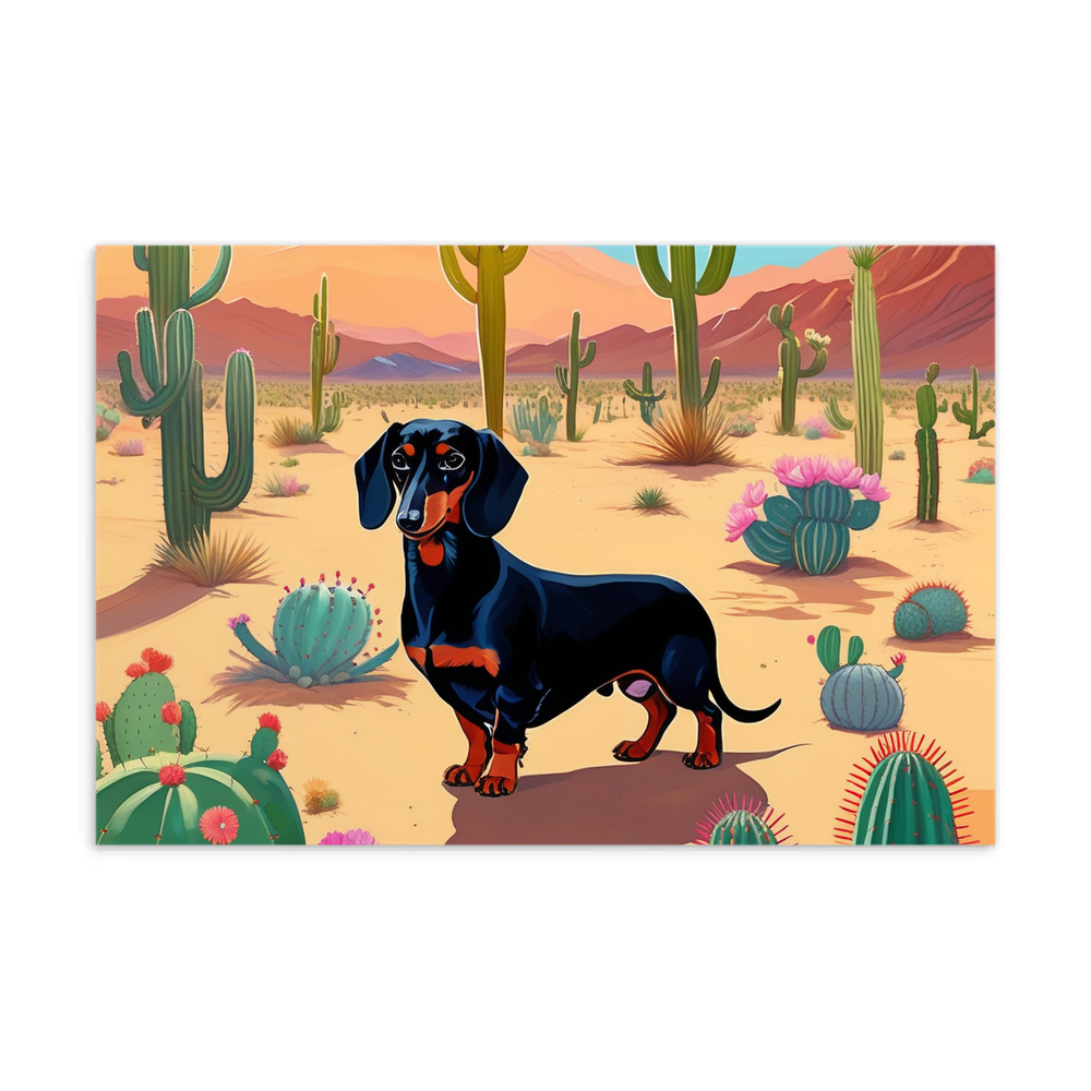 PugMug Custom Black Dachshund Postcard