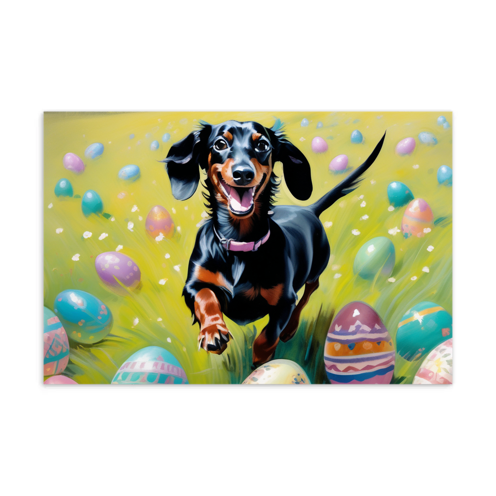 PugMug Custom Black Dachshund Postcard