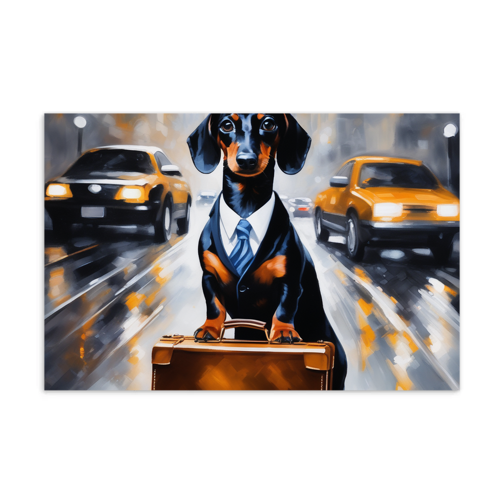 PugMug Custom Black Dachshund Postcard