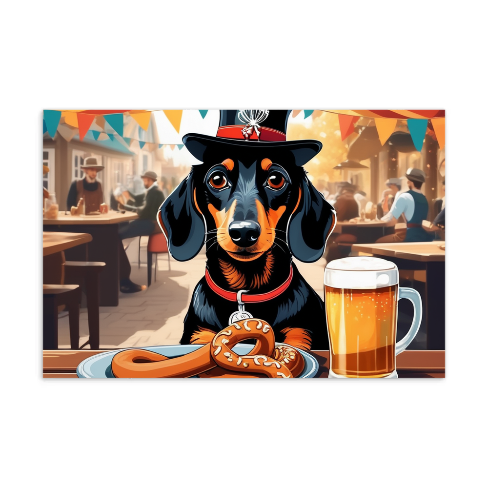 PugMug Custom Black Dachshund Postcard