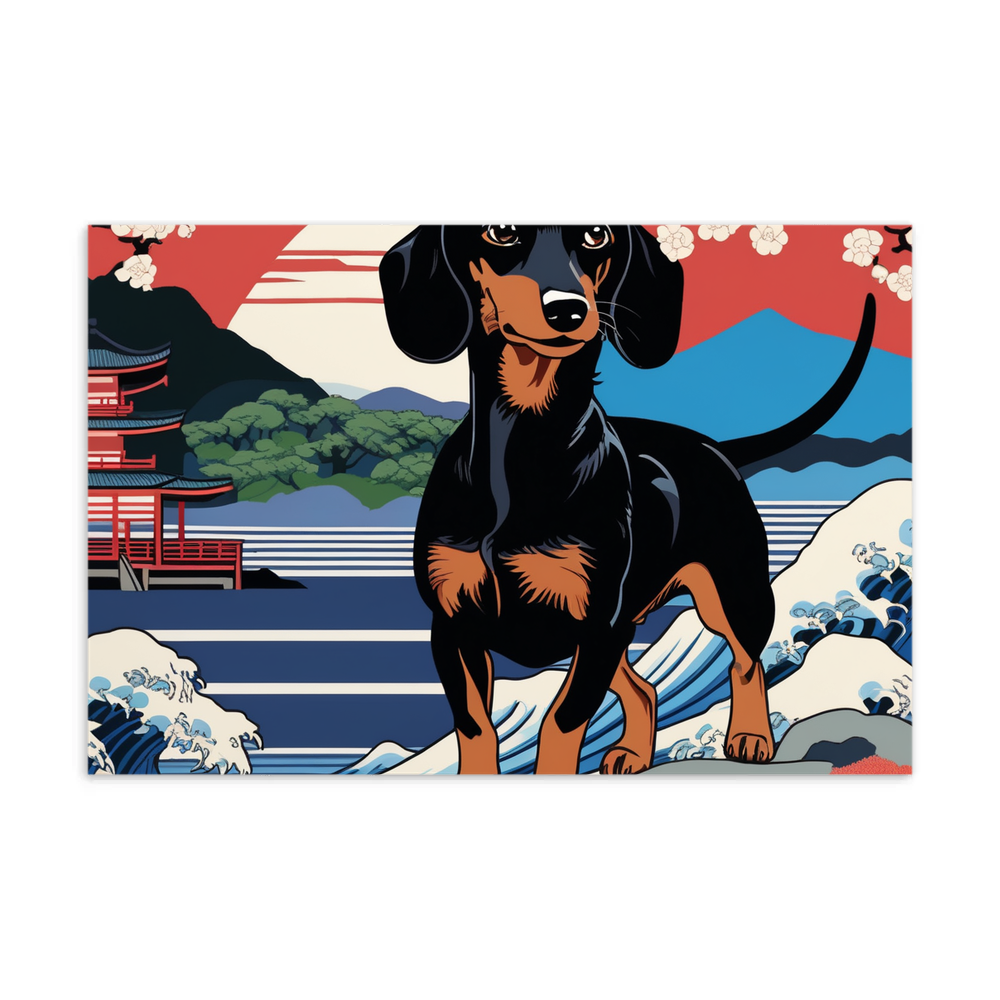 PugMug Custom Black Dachshund Postcard