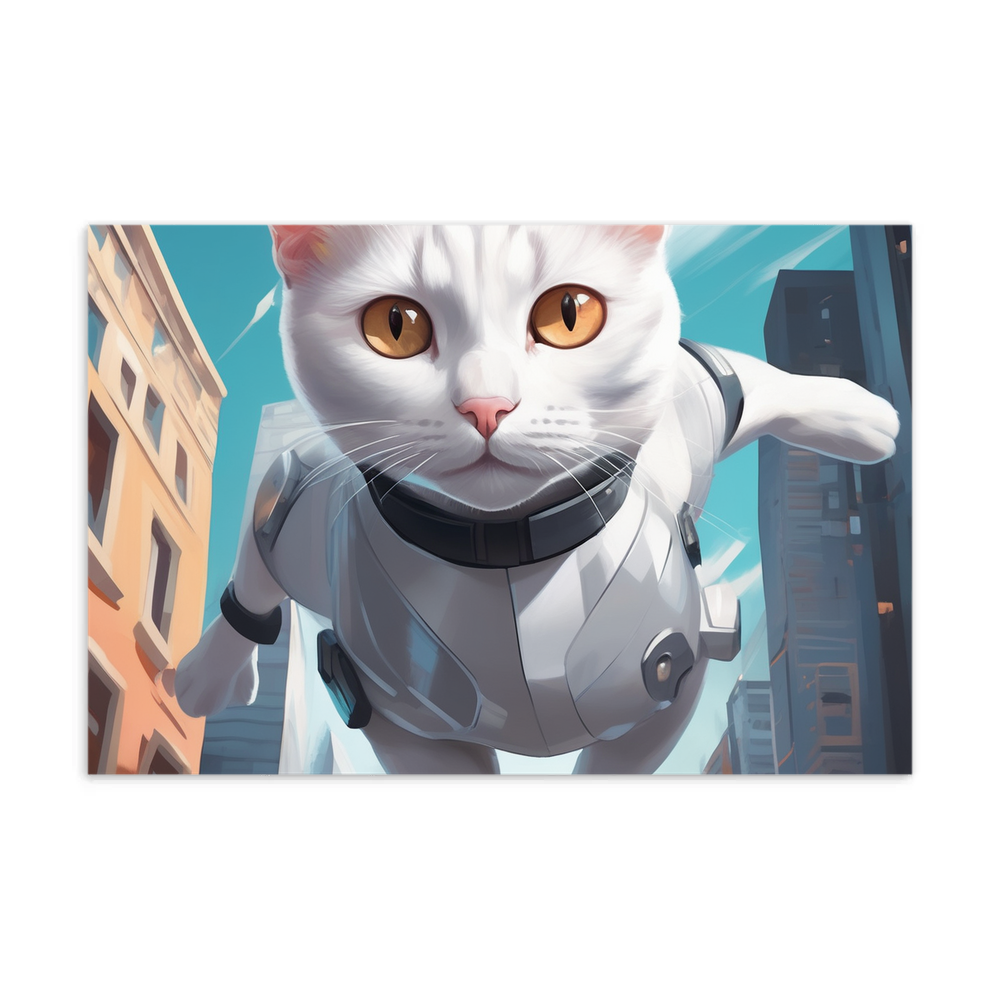 PugMug Custom White Companion Cat Postcard