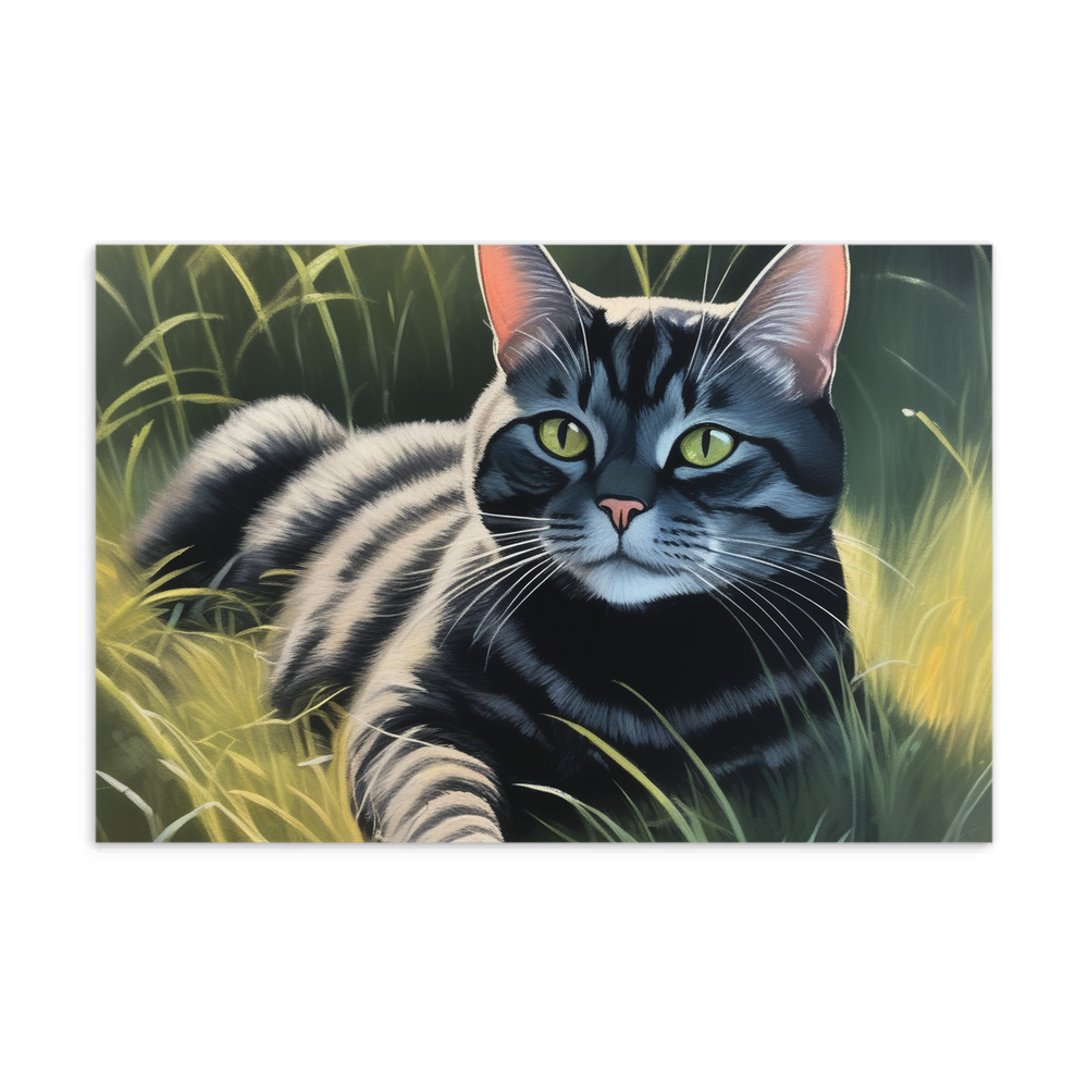 PugMug Custom Black American Shorthair Cat Postcard