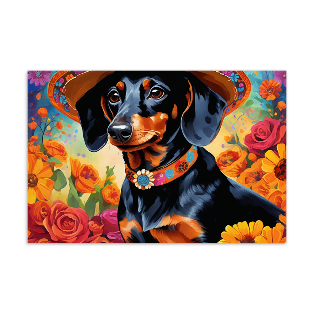 PugMug Custom Black Dachshund Postcard