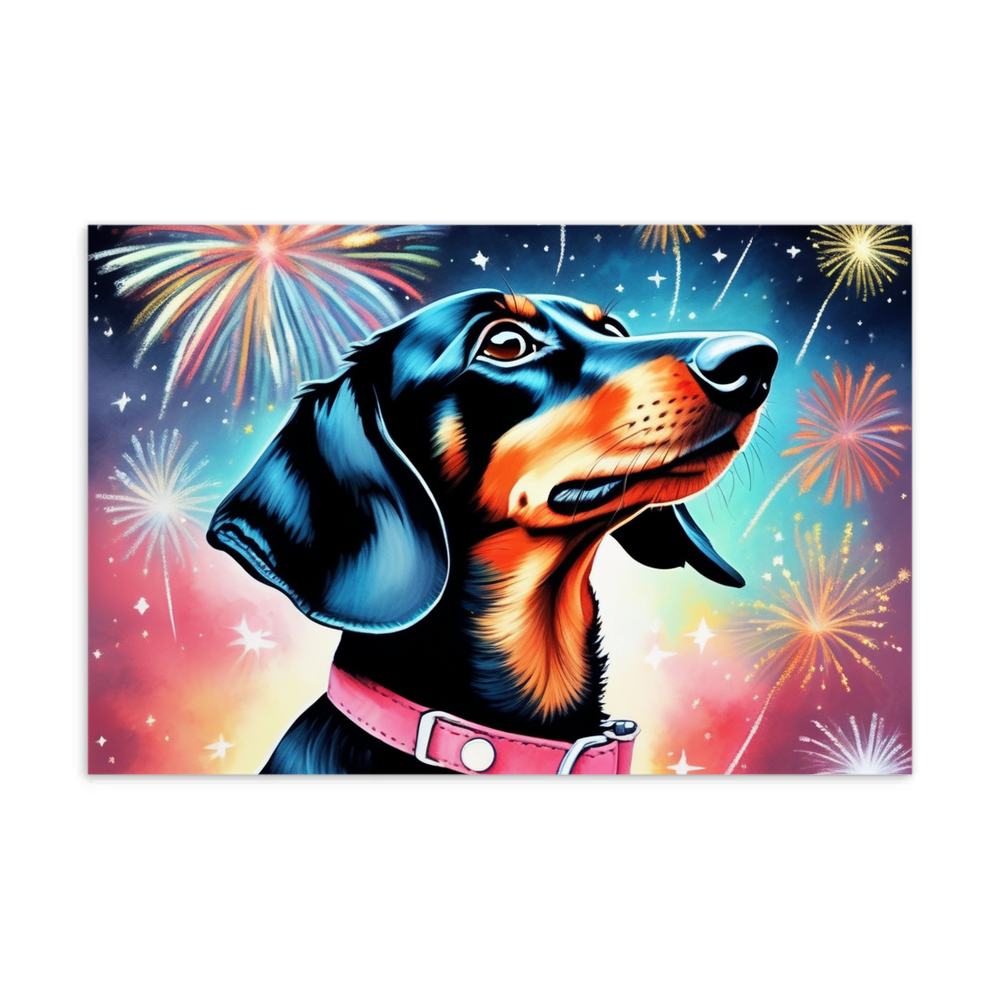 PugMug Custom Black Dachshund Postcard