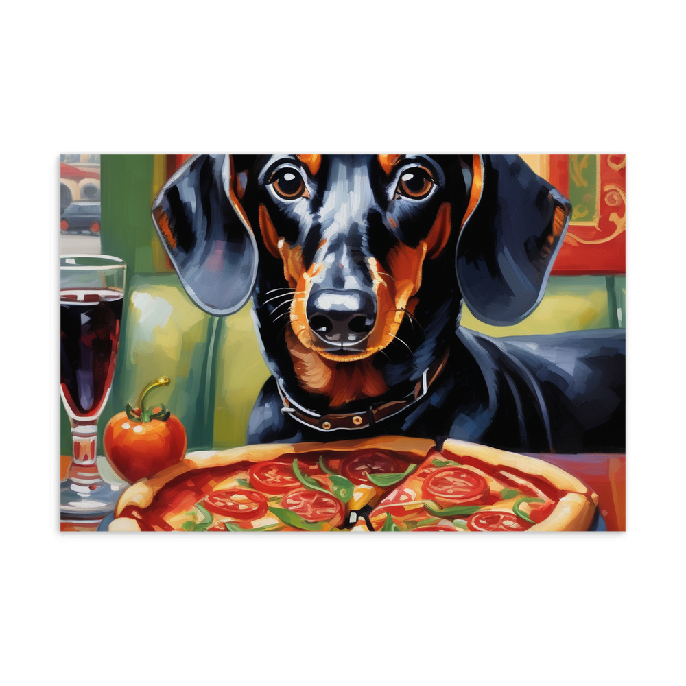 PugMug Custom Black Dachshund Postcard