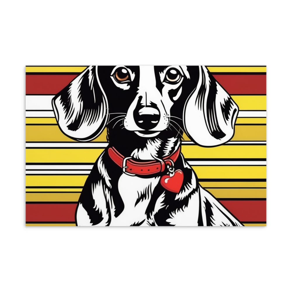 PugMug Custom Black Dachshund Postcard