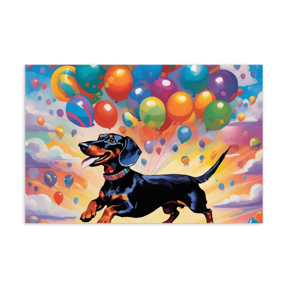 PugMug Custom Black Dachshund Postcard